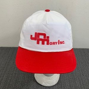 Vintage J.O. Mory Inc Rope Snapback Hat Mens OSFA White Red Adjustable R.C.C.